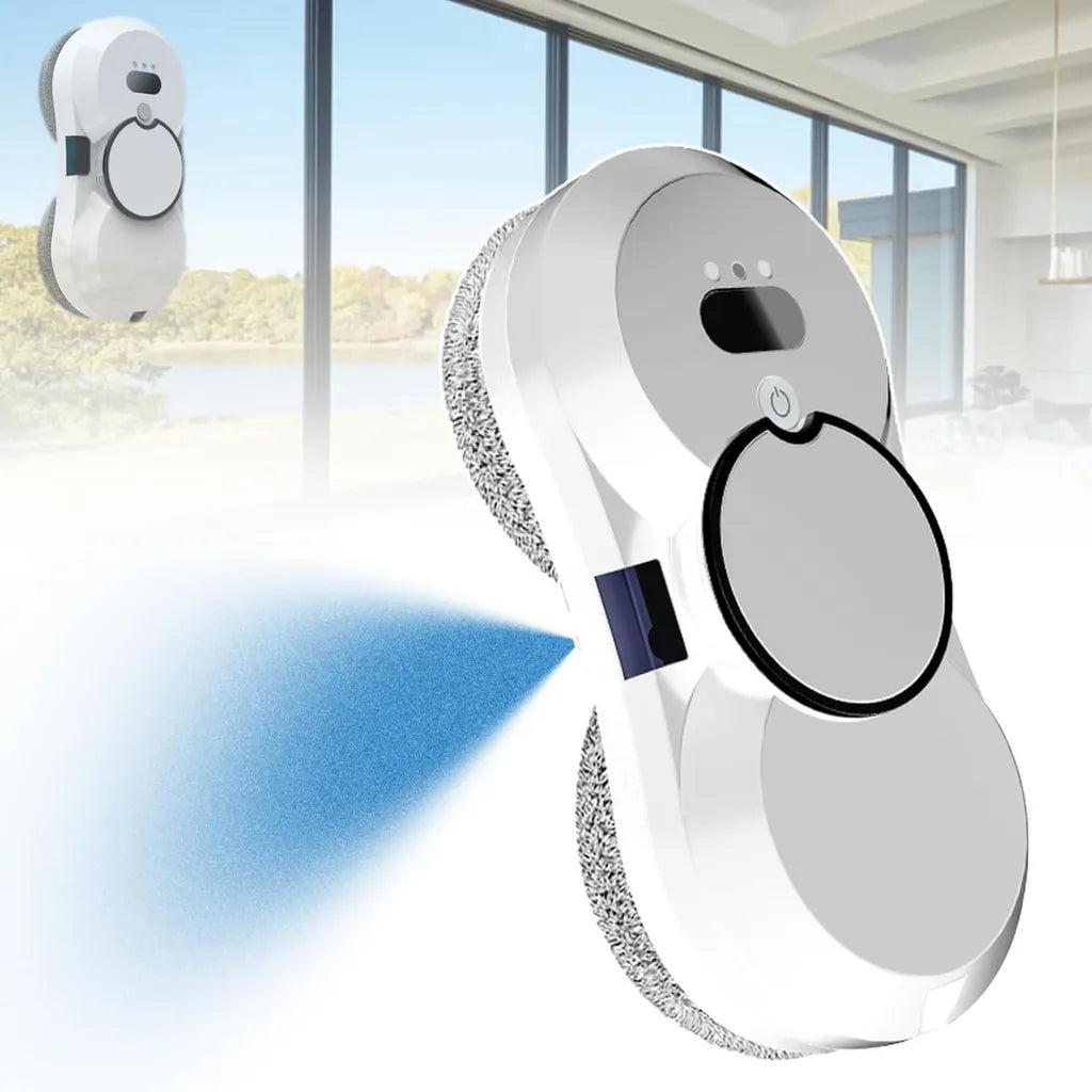 Nettoyeur de Vitres Électrique Intelligent avec Télécommande et Sécurité, Adapté aux Surfaces en Verre et Carrelage