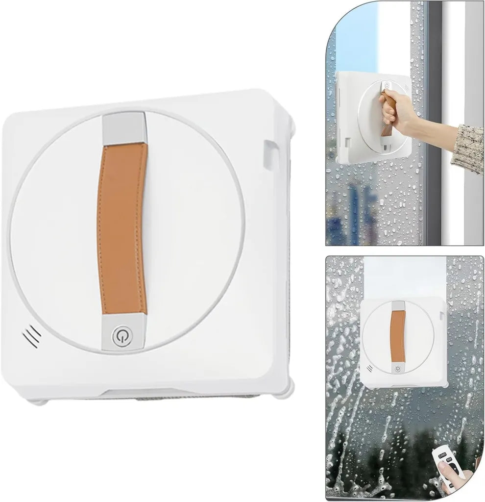 Nettoyeur de vitres automatique intelligent avec double pulvérisation, blanc, parfait pour grandes fenêtres