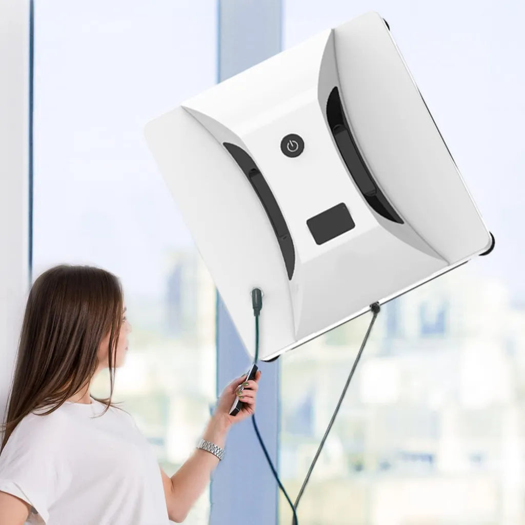 Robot de Nettoyage de Vitres Automatique avec Système de Sécurité Triple, Commande à Distance et Application, Compatible Toutes Surfaces Lisses