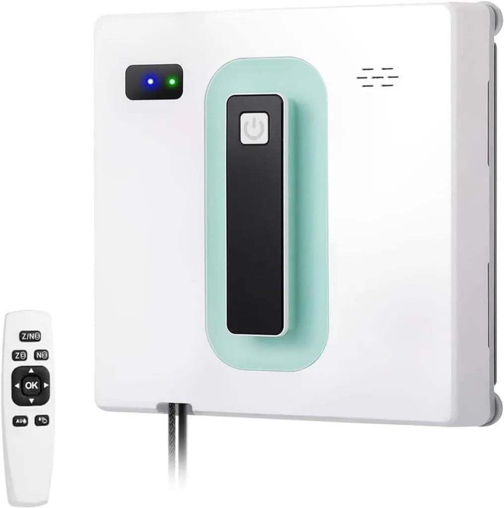 Robot lave-vitres intelligent avec pulvérisation automatique et télécommande, idéal pour carreaux et portes en verre