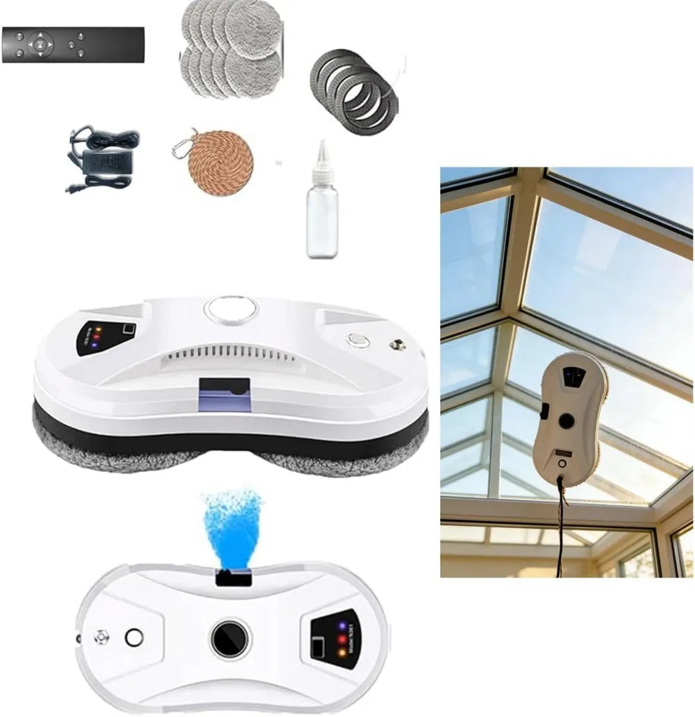 Hooha Robot laveur de vitres 5600 Pa avec spray intégré, réservoir 30 ml - Nettoyeur automatique pour vérandas et toitures