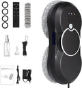 Robot Laveur de Vitres Intelligent 2800Pa avec Jet d'Eau, 3 Modes, 10 Lingettes Incluses, Noir