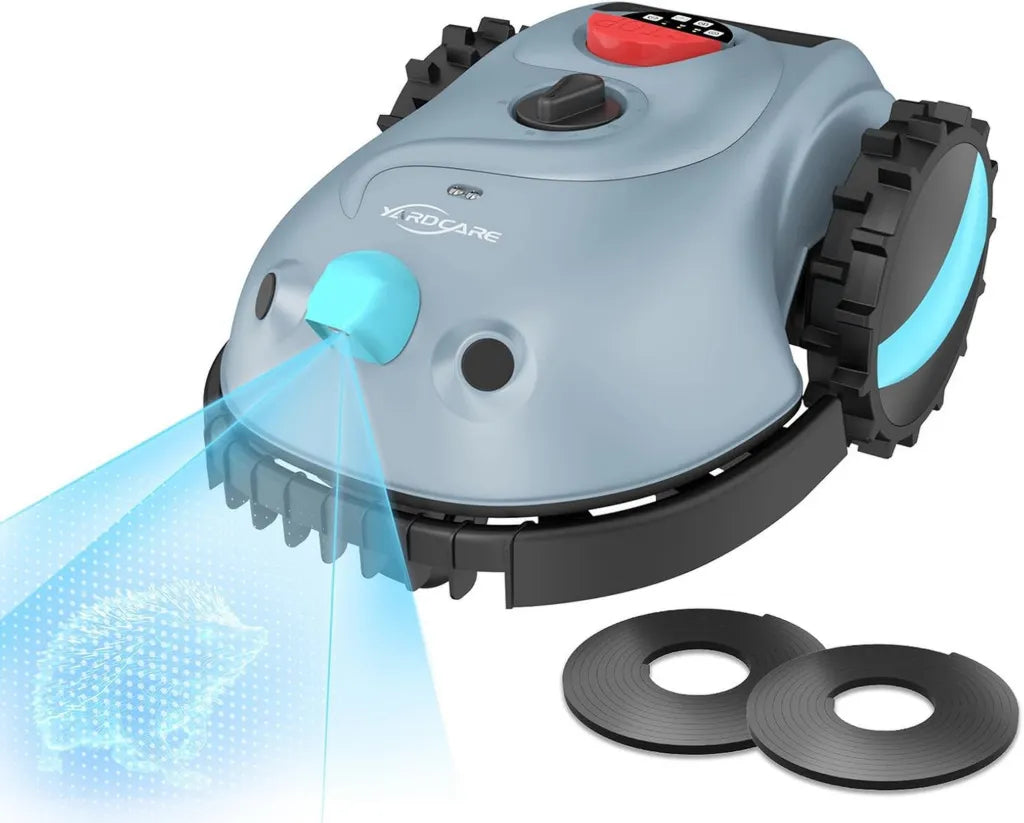 Tondeuse Robotique YARDCARE V100 avec Navigation Visuelle et Évitement d'Obstacles, Batterie 4 Ah Incluse