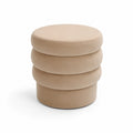 Pouf rond en velours Beige 40 cm x 45 cm