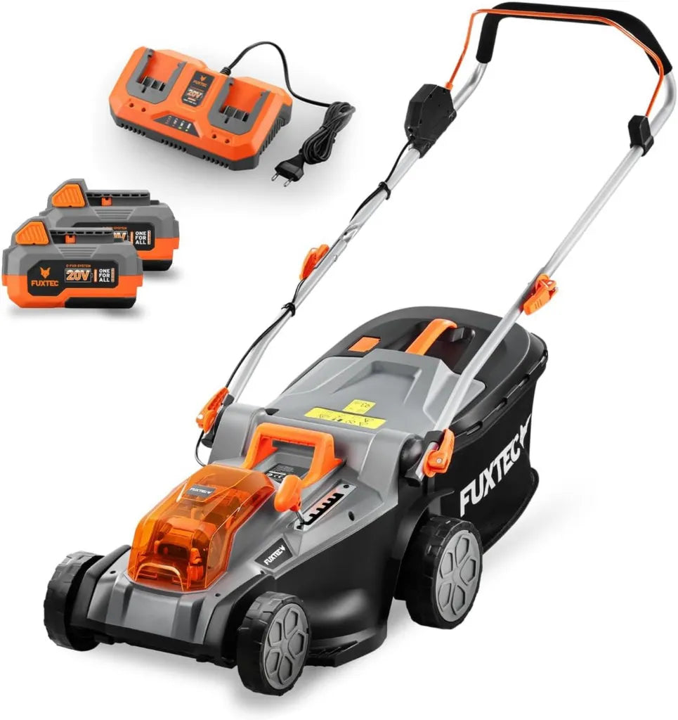 FUXTEC Tondeuse à Gazon 40V sans Fil, 43cm de Coupe, avec Batteries & Chargeur
