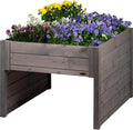 Abri en Bois pour Robot Tondeuse avec Bac à Fleurs, 79x73x56 cm, Couleur Anthracite