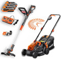 Ensemble Outils de Jardin FUXTEC - Tondeuse et Coupe-Bordure Sans Fil avec 3 Batteries Li-Ion 2Ah et Chargeur Double
