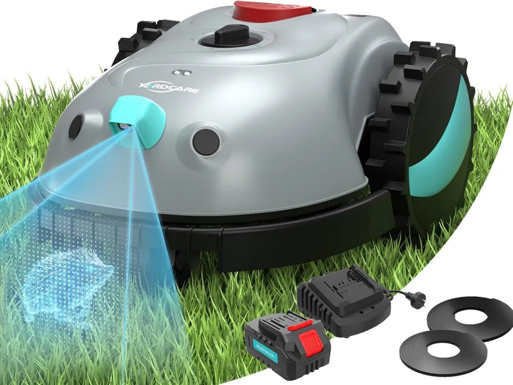 Robot Tondeuse Sans Fil YARDCARE V100 avec Système de Navigation Avancé