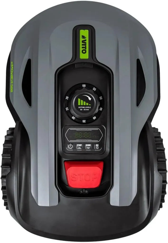 Tondeuse Robotisée Intelligente VITO pour Jardins Jusqu'à 500m², 20V 2.5Ah - Moteur Brushless, Ultra-Silencieuse 55dB, Autonomie 90 Min, Contrôle et Programmation par Application Mobile (iOS/Android)