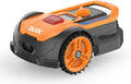 Robot Tondeuse Compacte Villager QUIX XS 18V, 300 m², Largeur 160 mm, Hauteur 20-50 mm, Capteur de Pluie, Sécurité Pin, Station de Charge