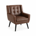 Fauteuil en similicuir Marron Cadre en Bois