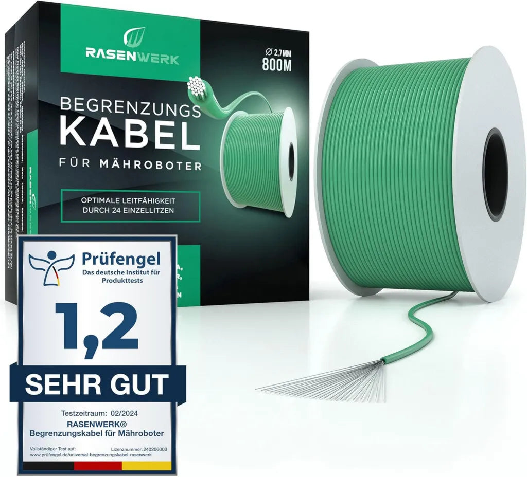Fil de délimitation en cuivre pour robot tondeuse 800 m - Accessoire universel Ø 2,7 mm