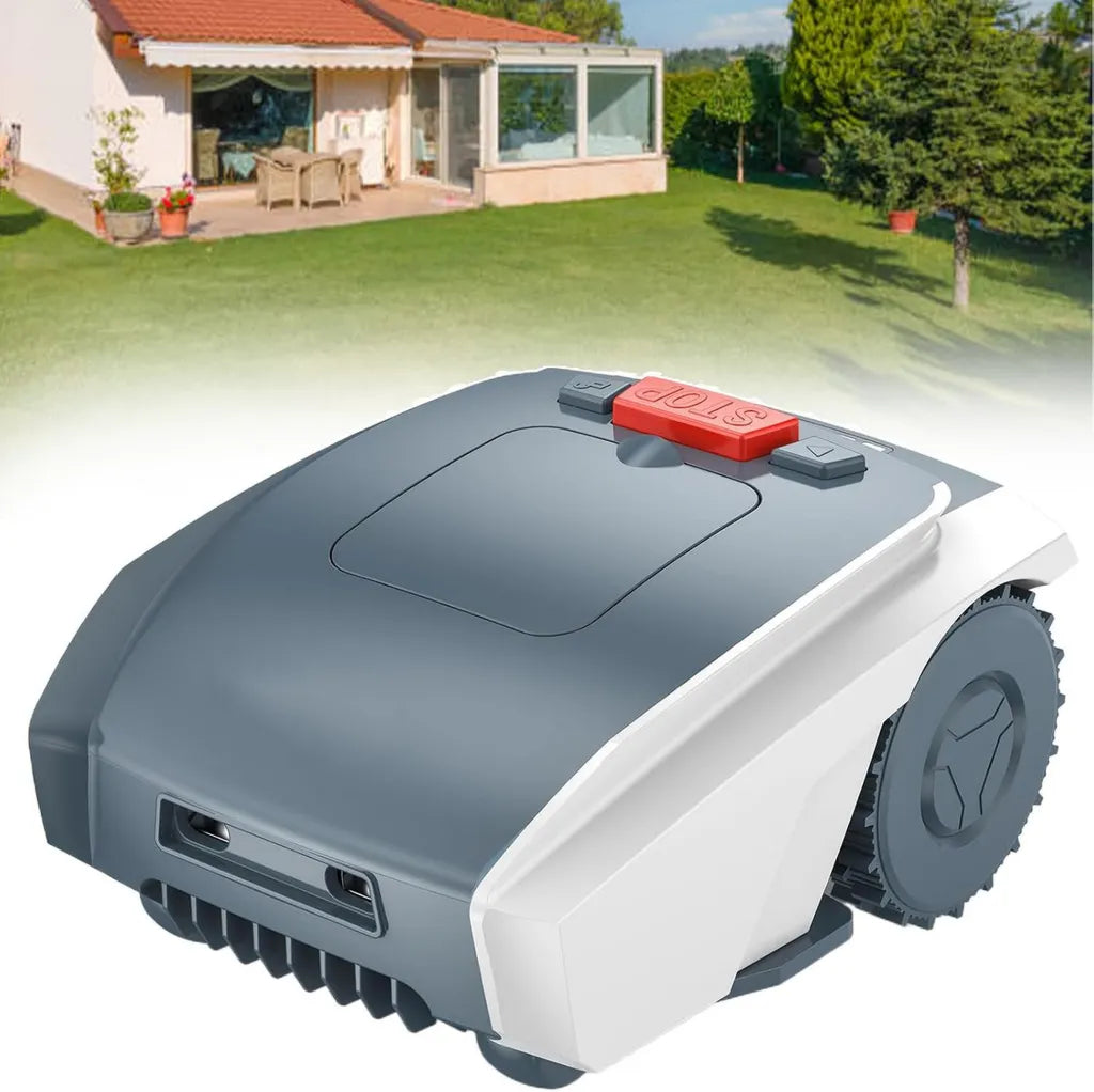 Robot Tondeuse à Gazon Automatique 19 cm, Hauteur Ajustable 20-60 mm