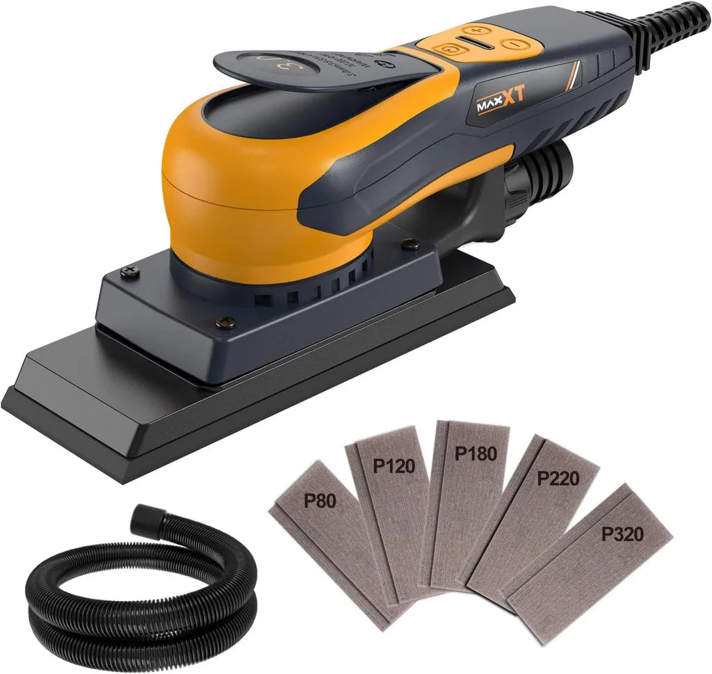 Ponceuse Électrique MAXXT 350W Sans Balais, Vitesse Variable, Aspiration Automatique, 10 Feuilles