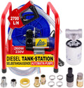 Station de Distribution Carburant - Pompe Diesel/Biodiesel avec Tuyau de 13m, Pistolet Automatique et Pré-filtre 45lpm 260W