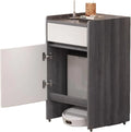 Buffet roulant moderne avec rangement pour bureau et maison, gris et blanc