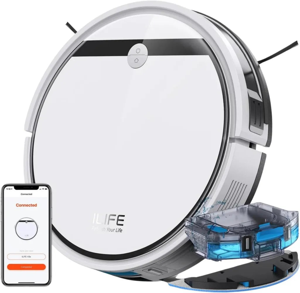 Aspirateur Robot ILIFE V3x avec Aspiration Forte pour Sols Durs, Poils d'Animaux et Tapis