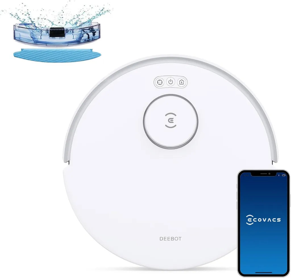 ECOVACS DEEBOT N20: Aspirateur Robot 8000Pa, Autonomie 300 Min, Anti-Enchevêtrement, Idéal Animaux, Connecté WiFi-Alexa