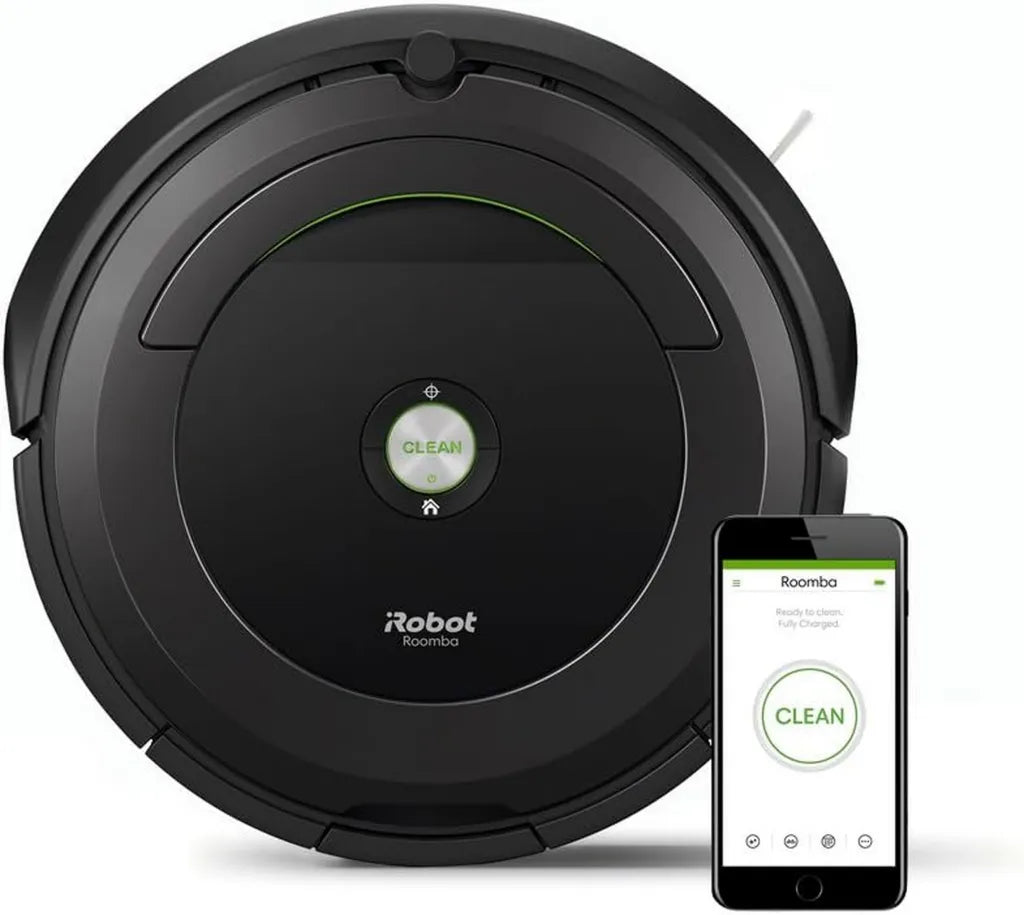iRobot Roomba 696 Aspirateur Robot Intelligent pour Tapis et Sols Durs, Design Compact, Noir