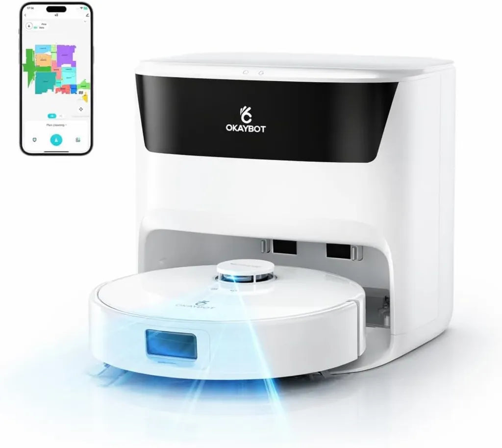 Aspirateur Robot V3 avec Lavage Auto-Nettoyant, Séchage Rapide, 8000Pa, LiDAR, Parfait pour Poils d'Animaux et Tapis
