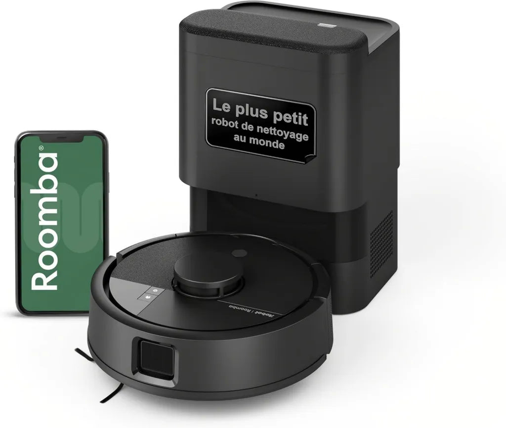 Aspirateur Robot Roomba Mini avec Laveur et Station de Vidange Automatique, Noir