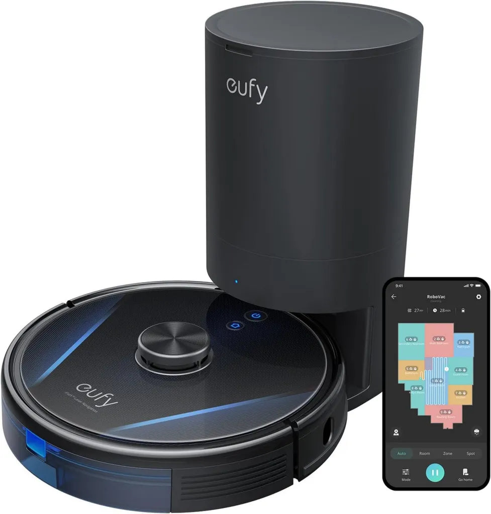 Aspirateur Robot Eufy LR30 Hybrid+ avec Auto-Vidage, 60 Jours d'Autonomie, Navigation Laser et Puissance 3000 Pa