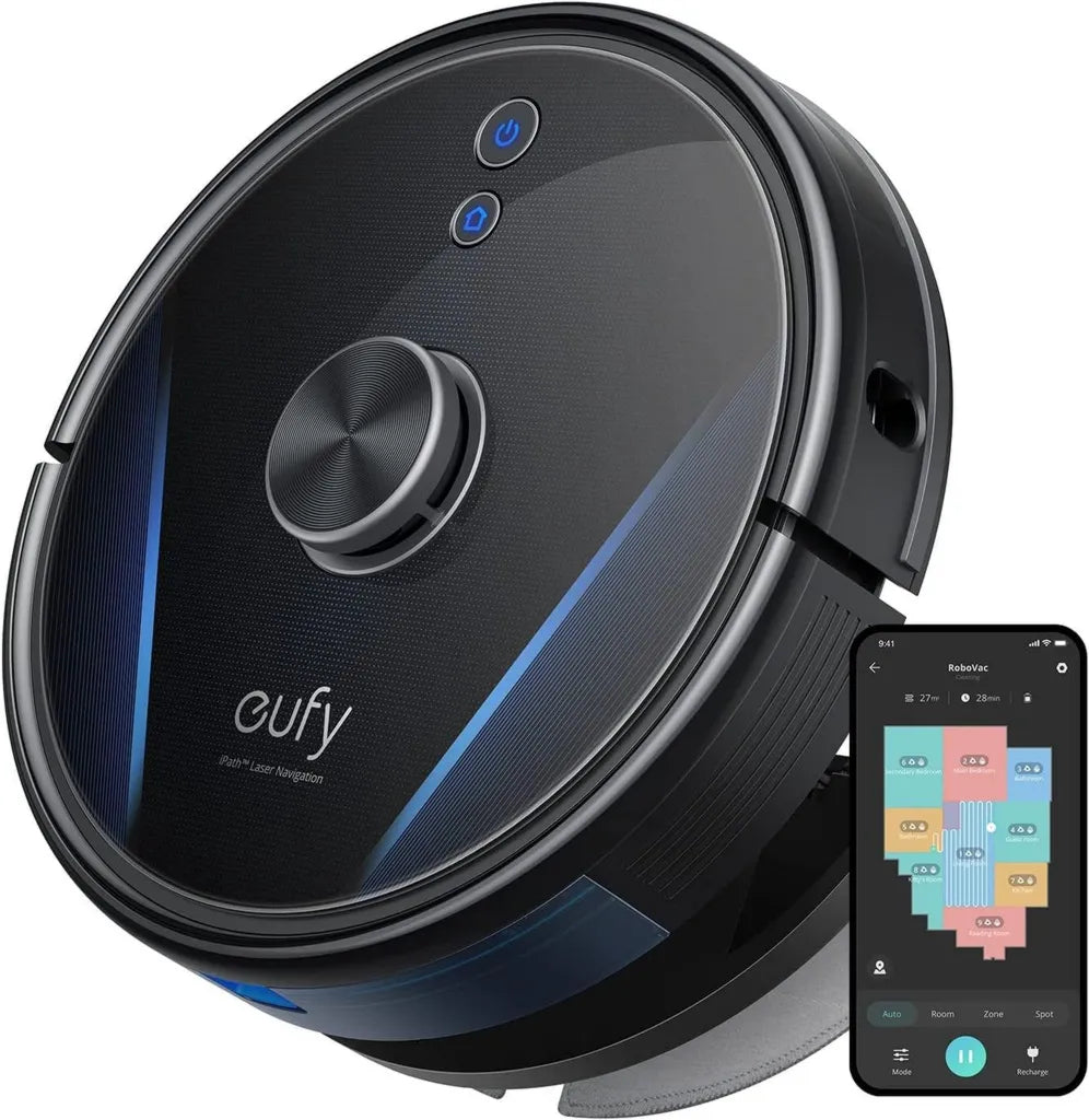 Aspirateur Robot eufy RoboVac LR30 Hybride avec Essuyage, 3000 Pa, Navigation Laser, Cartographie Multi-étages, Application, Réservoir d'eau Ajustable