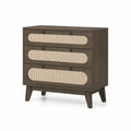 Commode en bois et rotin brun 90x40x80cm