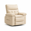 Fauteuil inclinable en cuir synthétique Beige avec repose-pieds