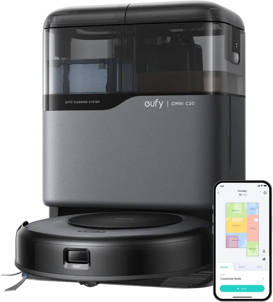Aspirateur Robot Laveur Eufy Omni C20 avec Station Intégrée, Autovidage et Séchage, Puissance 7 000 Pa, Design Ultra-Fin de 8,5 cm