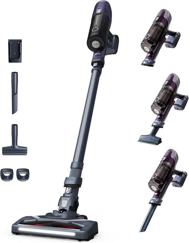 Aspirateur Balai Rowenta X-Pert 6.60 sans Fil, Léger, 100W, 45min d'Autonomie, Toutes Surfaces, LED, Violet