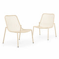 Lot de 2 chaises d'extérieur en métal beige