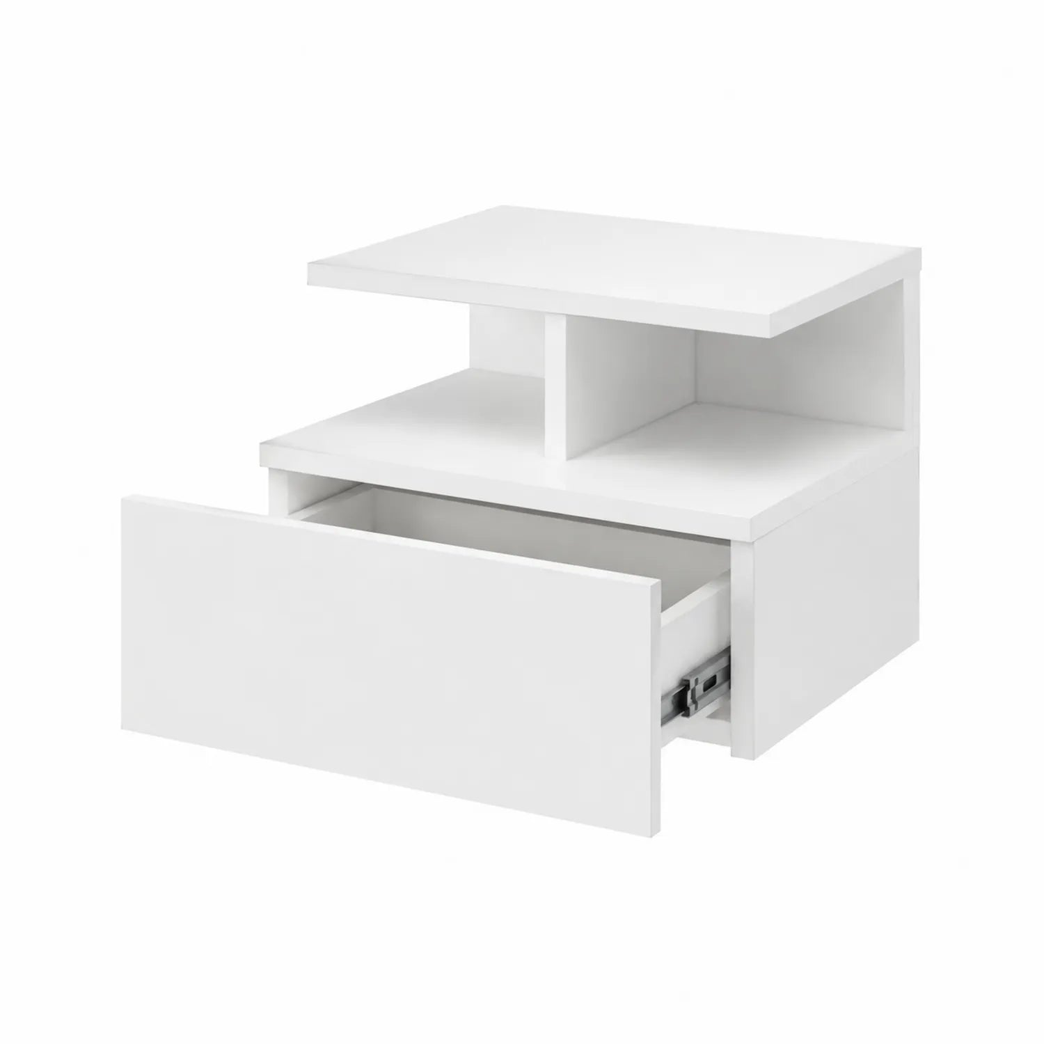 Table de chevet blanche en MDF avec tiroir 40x35x45 cm