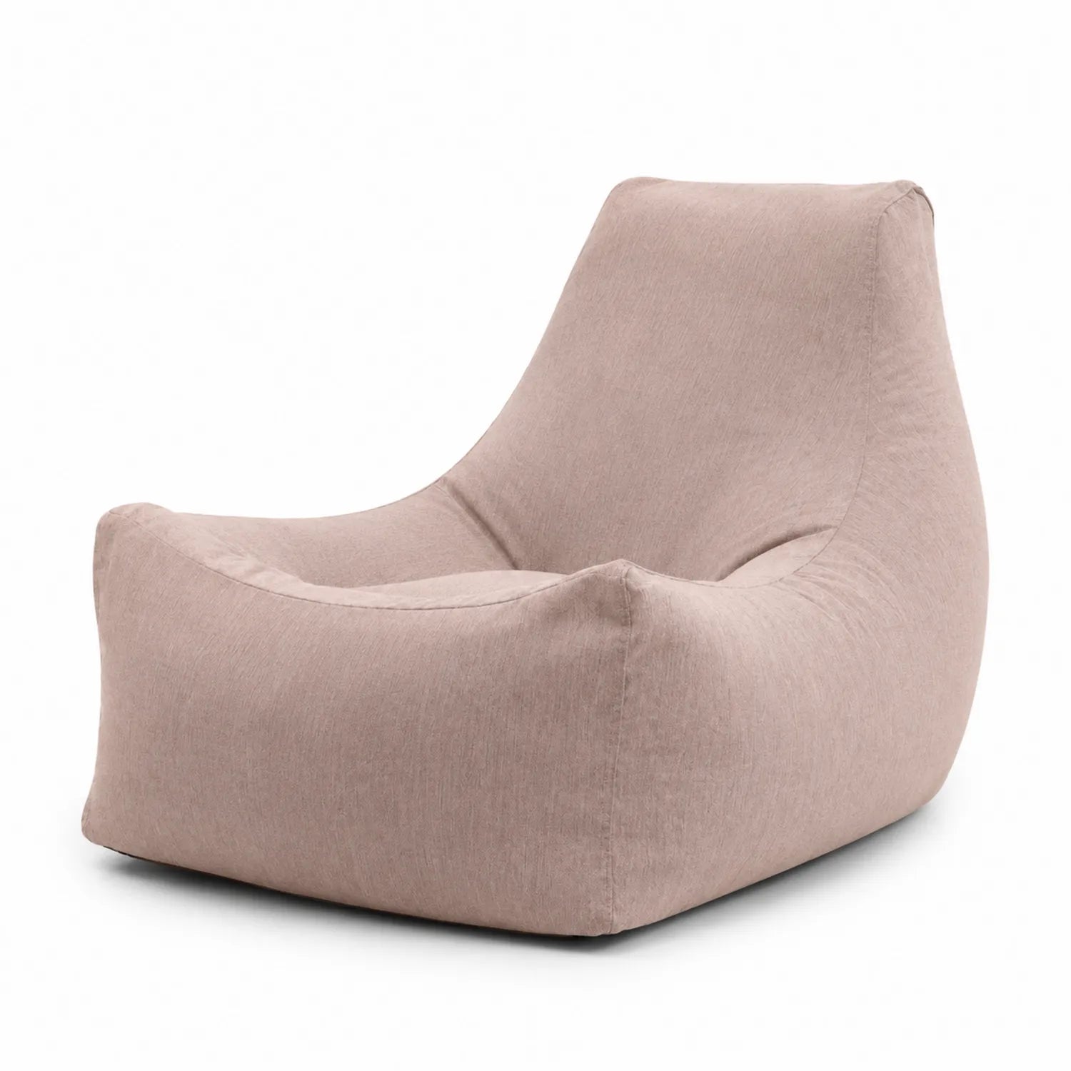 Fauteuil poire en tissu beige 80x70x85 cm