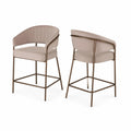 Paire de tabourets de bar en velours et métal