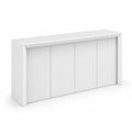 Console blanche avec portes à lamelles en bois 160x35x80 cm