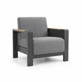 Fauteuil en aluminium avec coussin en tissu