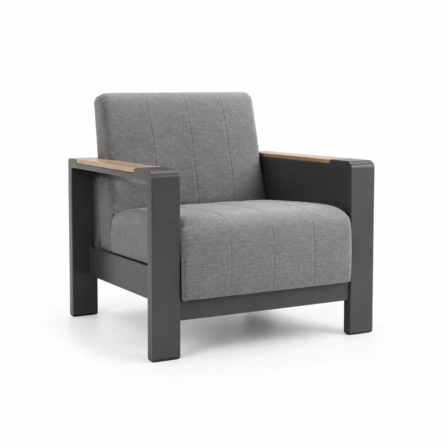 Fauteuil en aluminium avec coussin en tissu