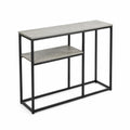 Console en bois et métal avec étagère Gris/Noir
