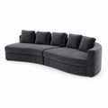 Canapé d'angle en tissu Gris 300cm